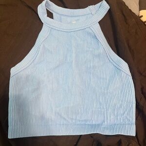 Aerie Electric Blue Ribbed Halter Top